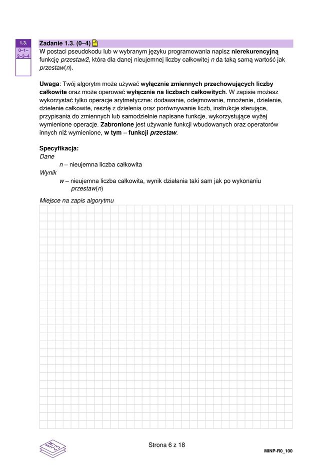 Matura 2025 informatyka rozszerzona - arkusz CKE 14.05.2025 - Formuła 2023