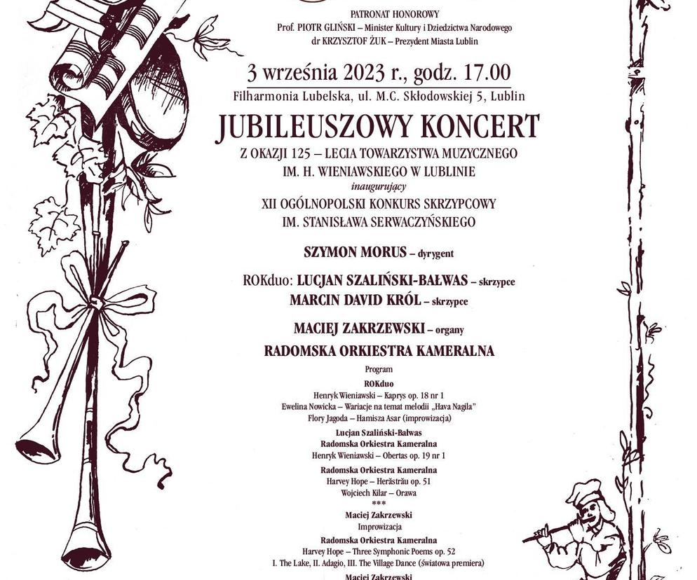 Jubileusz Towarzystwa Muzycznego - plakat wydarzenia