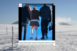 Królewna Śnieżka w spódnicy wspinała się na Śnieżkę...