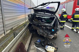 Dramatyczny wypadek na autostradzie A1 koło Kamionek. Są poszkodowani!