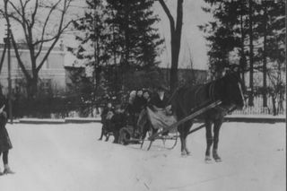 Żory, zima 1934 r. - fotografia ze zbiorów K. Kubiaka