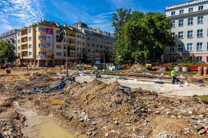 Tramwaj na Rakowieckiej w budowie
