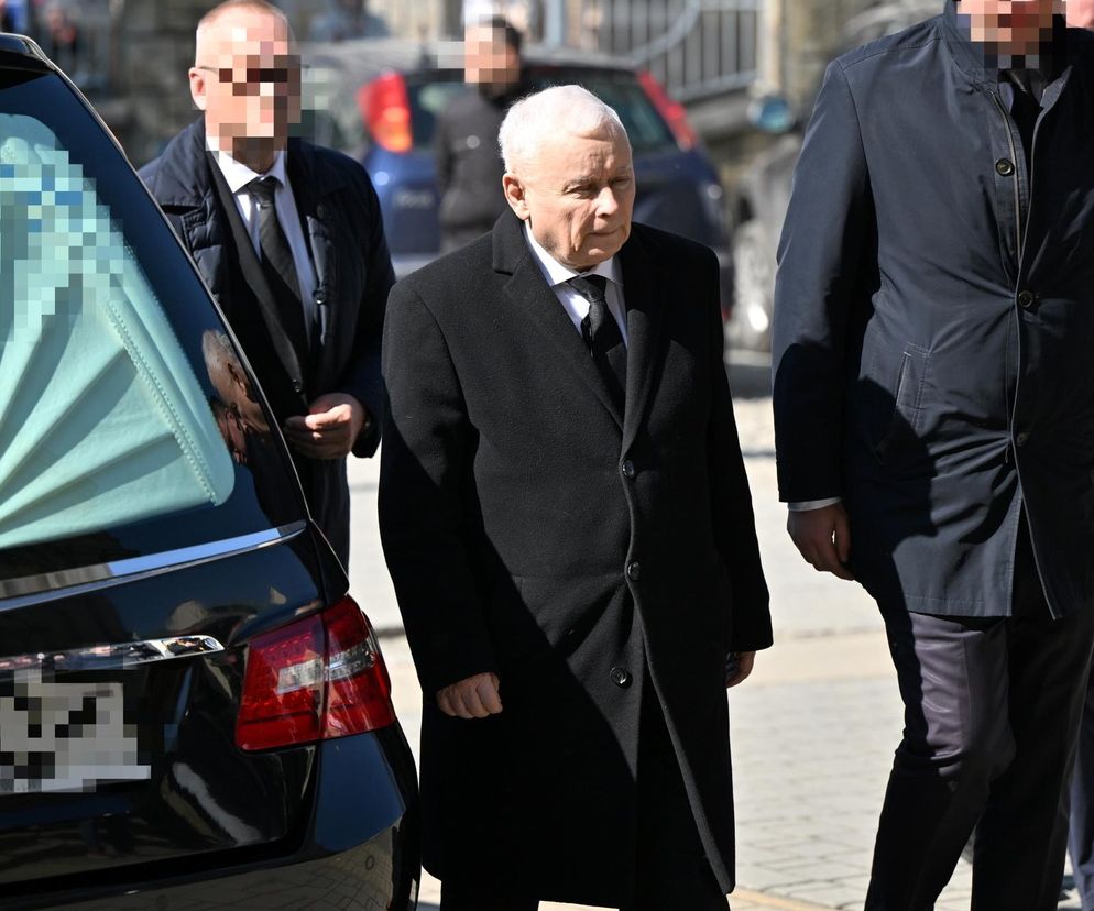 Jarosław Kaczyński na pogrzebie Barbary Skrzypek