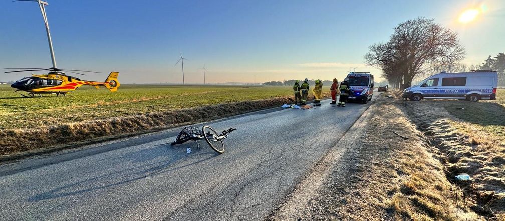 64-letni rowerzysta zginął w wypadku pod Piotrkowem Trybunalskim