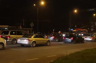 Kierowcy wyjechali spod Areny Lublin w kierunku ronda Dmowskiego m.in. blokując ulicę Lubomelską