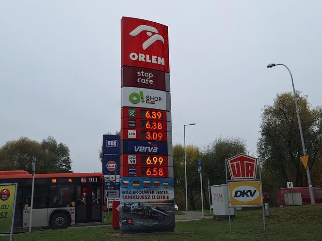 Ceny paliw na stacji Orlen przy ulicy Przemysłowej w Rzeszowie