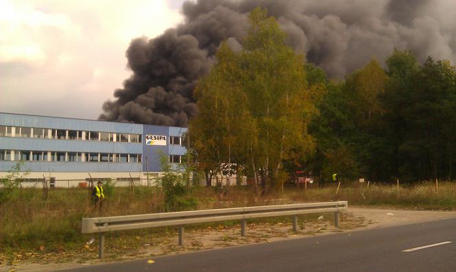 Pożar w Legionowie - ZDJĘCIA: Płonie hala z tworzywami sztucznymi przy ul. Sikorskiego