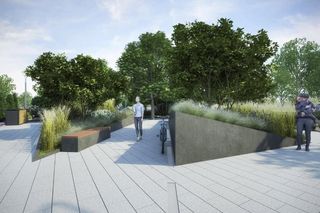 Wizualizacja otoczenia Urzędu Gminy w Chełmcu 