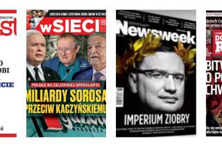 Miliardy Sorosa przeciwko Kaczyńskiemu - okładki tygodników