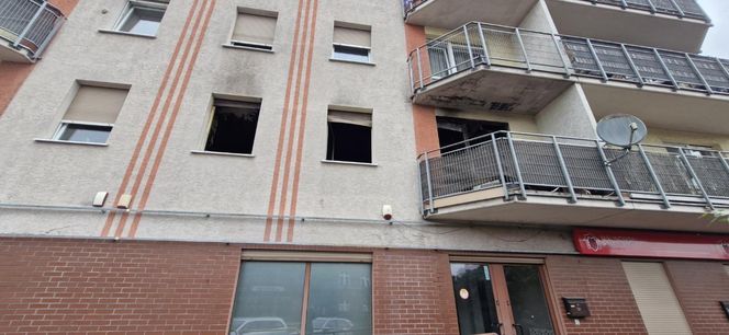 Budynek przy ul. Lubickiej po pożarze