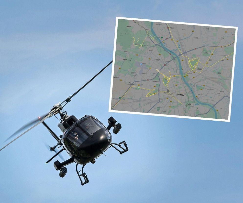 Policyjny śmigłowiec lata nisko nad Warszawą. Kilkukrotnie okrążał cmentarze. Co się dzieje?