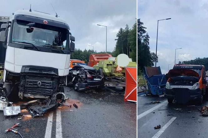 Zderzenie 5 samochodów na zjeździe z A4, jedna ofiara śmiertelna