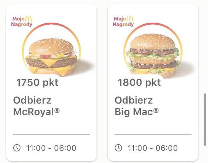 Darmowe jedzenie w McDonald's! Ile trzeba uzbierać punktów?
