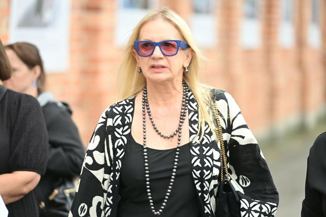 Marzena Rogalska na pogrzebie Joanny Kołaczkowskiej