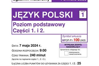 Matura język polski Arkusz CKE 7.05.2024 - zadania FORMUŁA 2023