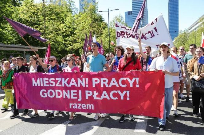 W Warszawie odbył się marsz Lewicy i OZZ z okazji Święta Pracy. Żądamy 4-dniowego tygodnia pracy