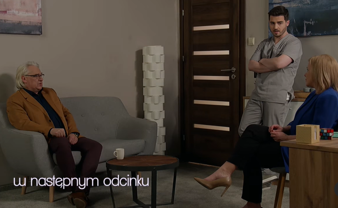 Pierwsza miłość, odcinek 3447: Marysia (Aneta Zając), Kacper (Damian Kulec), Zygmunt (Zbigniew Stryj)