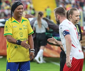 Ronaldinho na Stadionie Śląskim w meczu gwiazd Polska - Brazylia