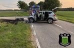  Zderzenie osobówki z motocyklem. Dwie osoby nie żyją