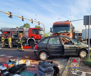 Wypadek na skrzyżowaniu Chrobrego z Trasą Prezydenta Władysława Raczkiewicza w Toruniu
