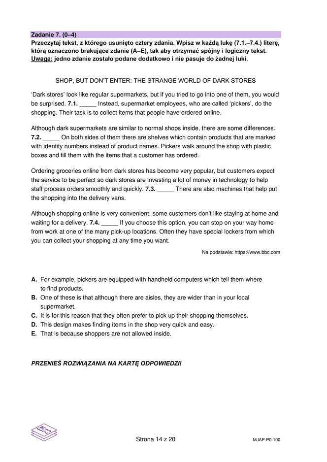 Matura próbna CKE angielski grudzień 2022