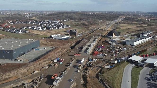 Budowa północnej obwodnicy Krakowa - zdjęcia styczeń 2024