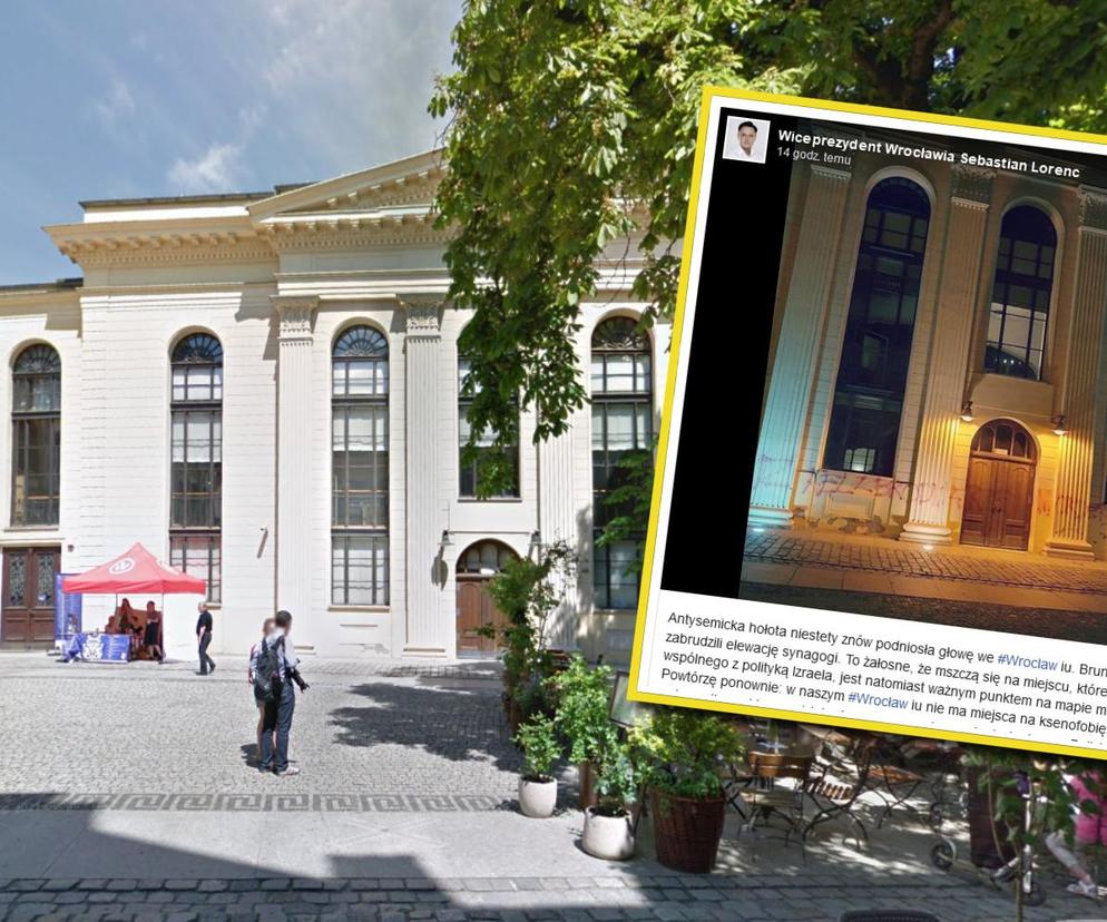 Obraźliwy napis oszpecił wrocławską synagogę