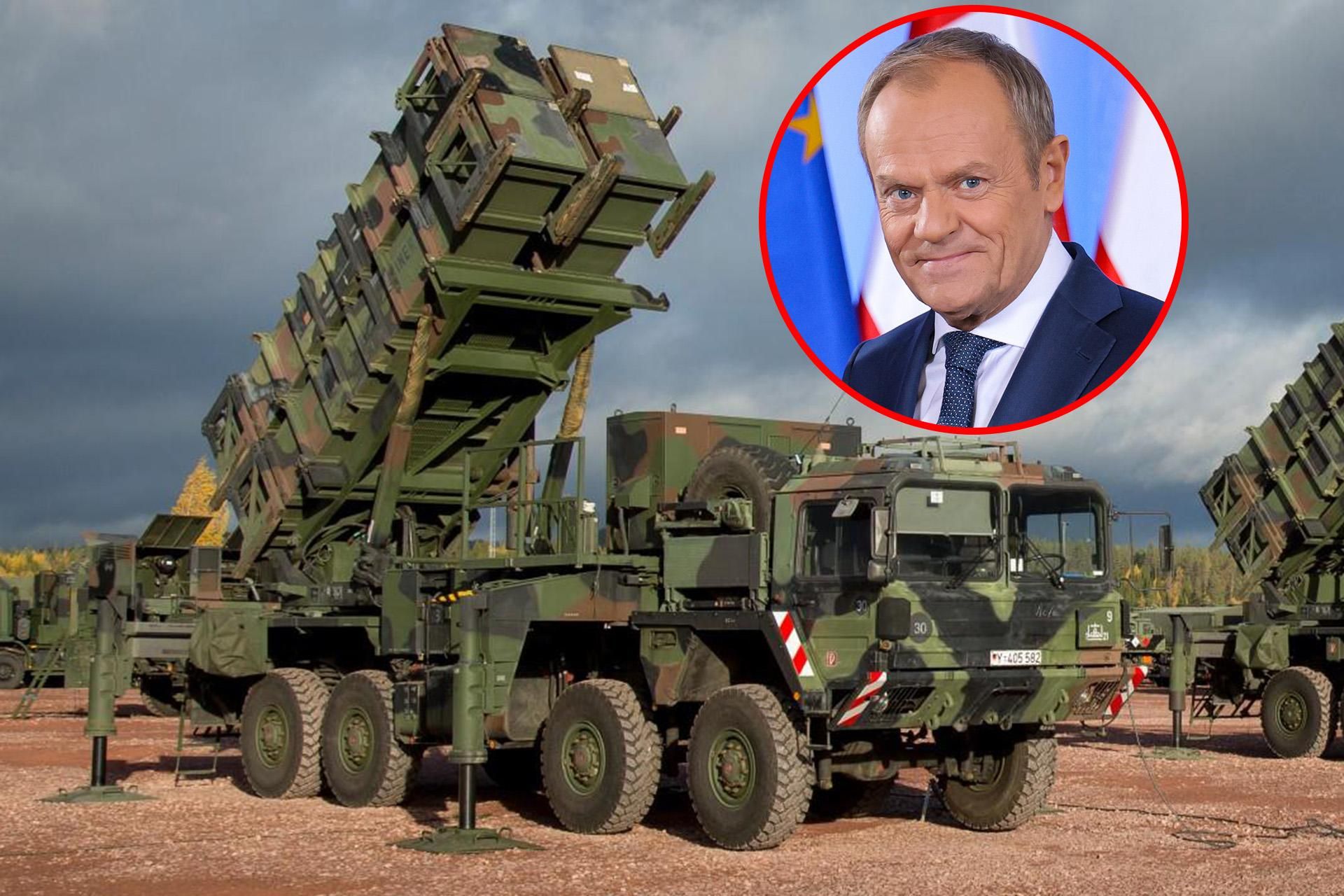 Tusk i wyrzutnia Patriot