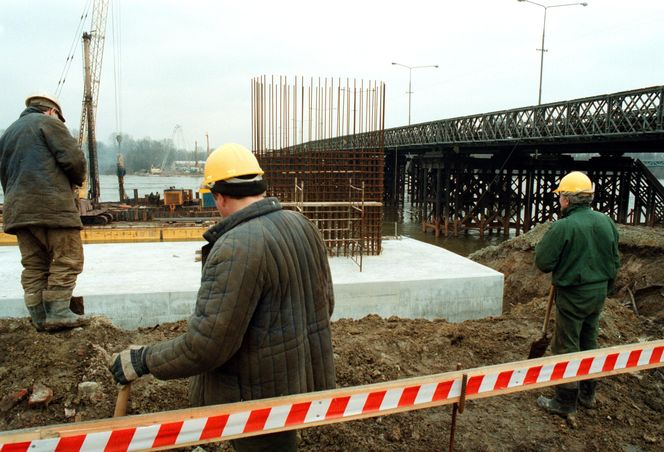 Budowa mostu Świętokrzyskiego w Warszawie