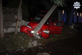 Pijany kierowca staranował ogrodzenie w Tarnowskich Górach