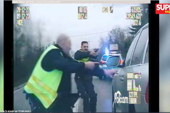 Szalony pościg w Toruniu! Złodziej Porsche uciekał jak wariat! Policjanci wyjęli broń 