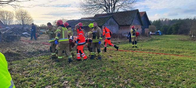 Pod Olsztynem spadła awionetka. Dwie osoby poważnie ranne. Na miejscu śmigłowiec LPR