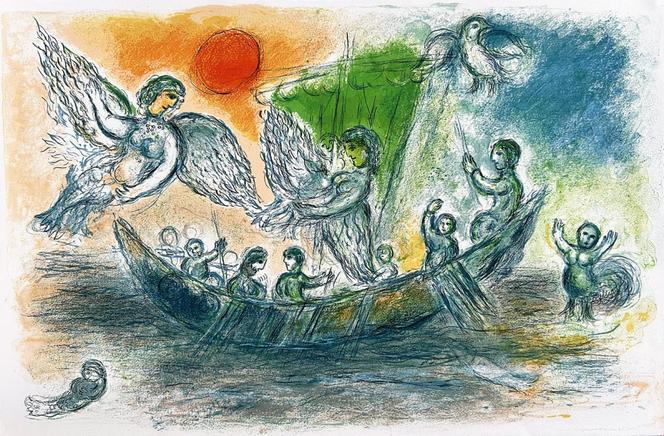 Marc Chagall "Odyseja", rycina XIX