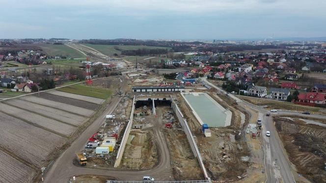 Budowa półnoicnej obwodnicy Krakowa ZDJĘCIA LUTY 2024