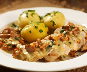 Pierś z kurczaka w sosie śmietanowym z kurkami – obiad, który robi furorę latem