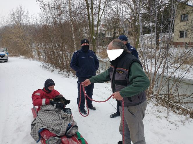 Owczarek tonął w LODOWATEJ rzece! Pomoc przyszła w ostatniej chwili! [ZDJĘCIA]