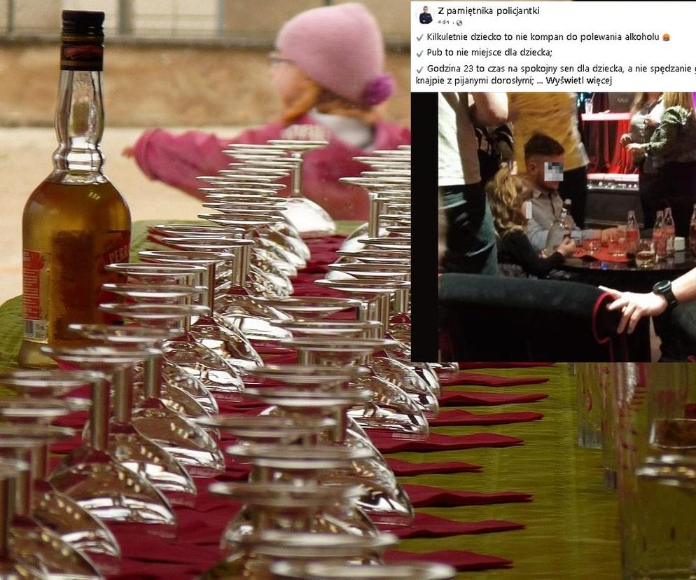 Przedszkolak rozlewał alkohol w pubie. Policjantka ujawniła szokujące zdjęcie