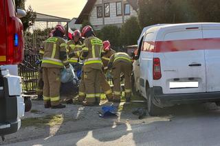 Zderzenie samochodu z motocyklistą w Suchyni koło Kraśnika