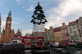 Idą święta! We Wrocławiu montują iluminacje. Na ulicach gwiazdy, śnieżynki i pająki 