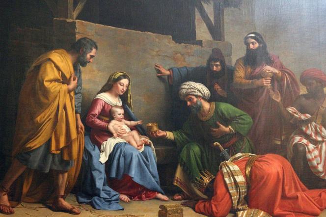 Święta Rodzina, frag. obrazu Pokłon Trzech Króli, kościół Saint Etienne du Mont, Paryż