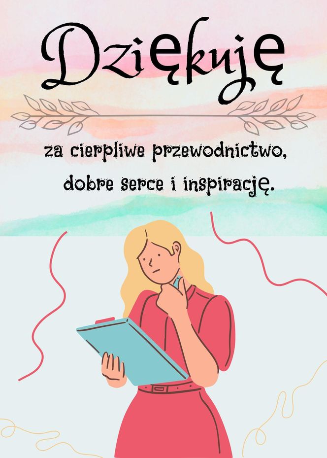 Podziękowanie dla nauczyciela do druku