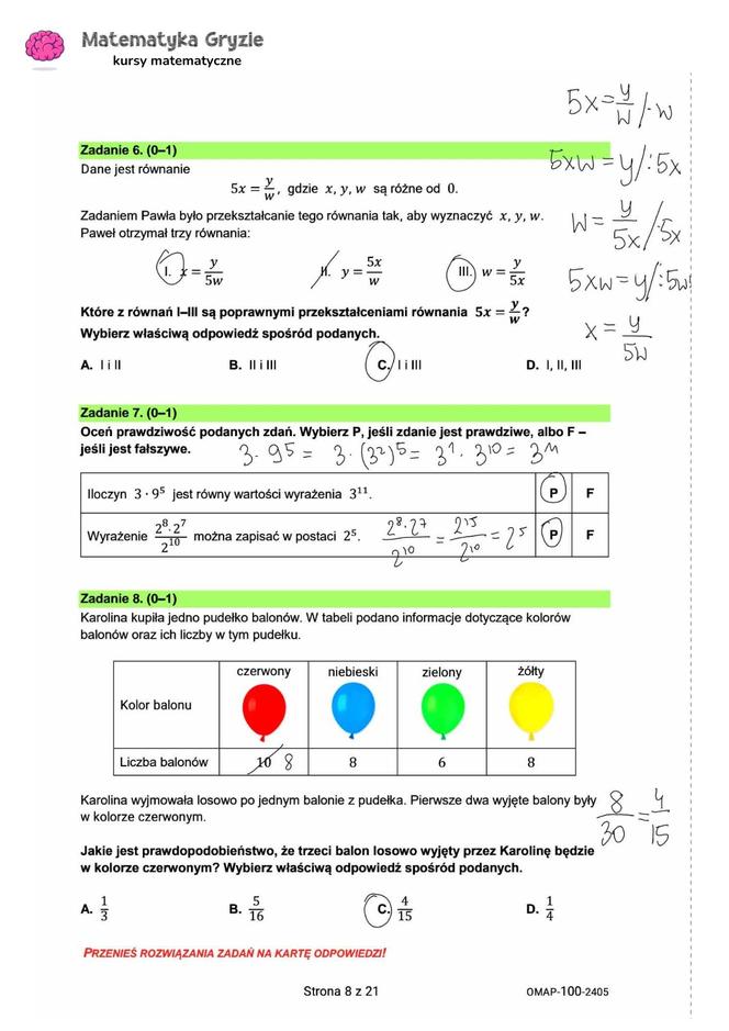 Egzamin ósmoklasisty 2024: matematyka. Zadania, arkusze CKE i odpowiedzi z matematyki 15.05.2024