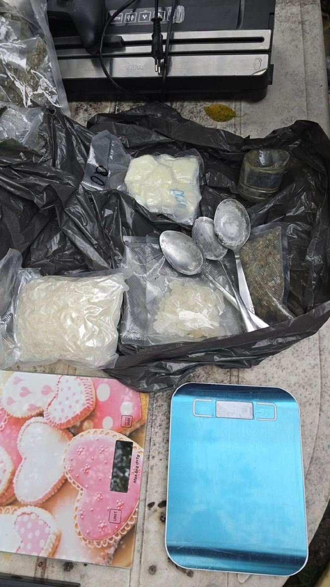 Nalot policji na ogródki działkowe. Zatrzymali 33-latka i jego żonę. 9-miesięcznę niemowlę wciągnięte w przestępczy proceder