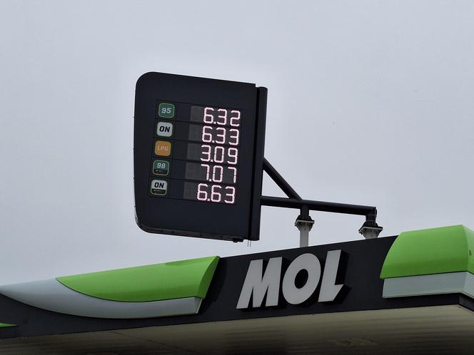 Ceny paliw na stacji MOL przy Alei Batalionów Chłopskich w Rzeszowie 