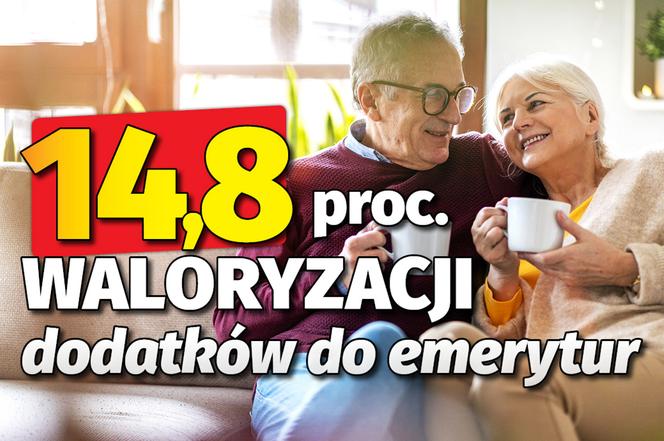 14,8 procent waloryzacji dodatków do emerytur!