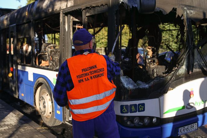 Pożar autobusu MPK w Krakowie