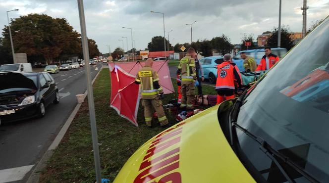 Wypadek w na ulicy Estkowskiego w Lesznie