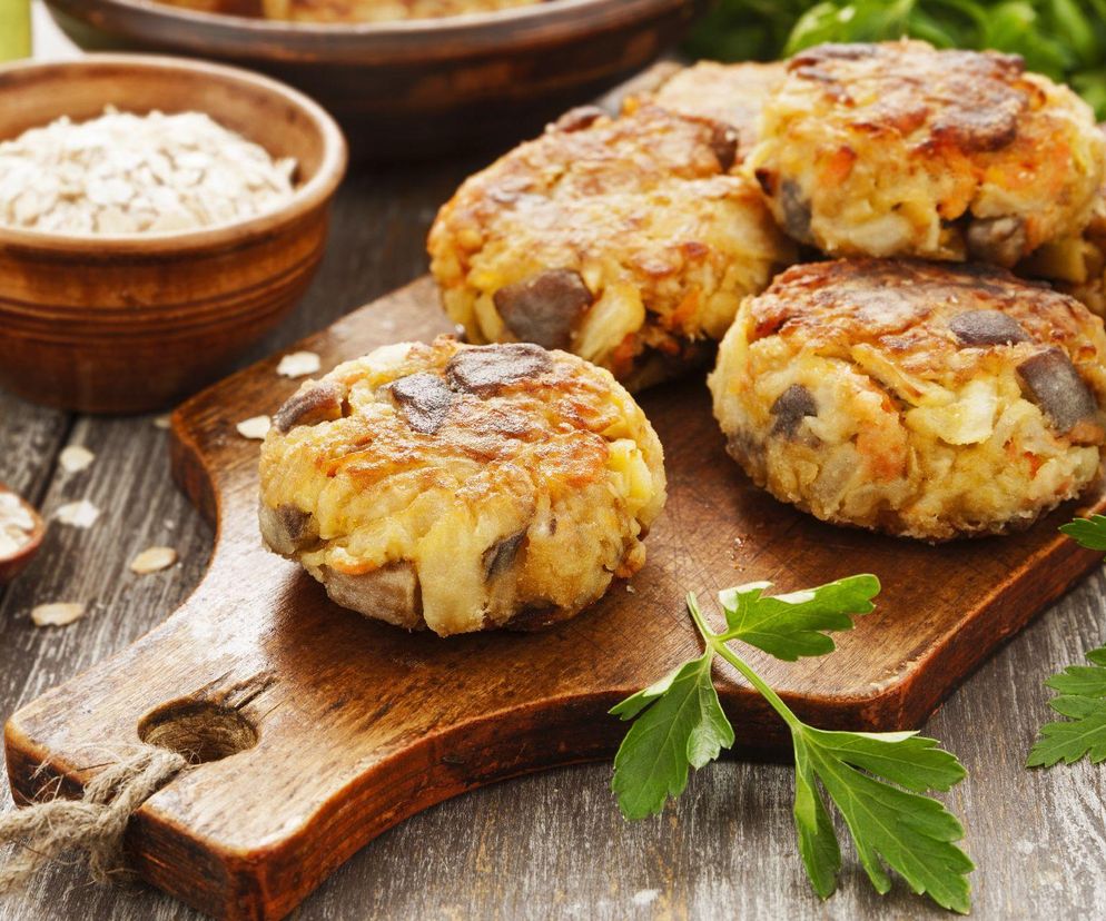 kotleciki z płatków owsianych i pieczarek