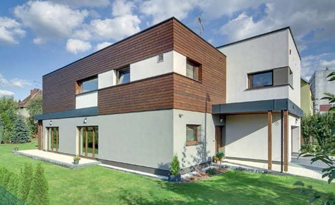 Połączenie materialów elewacyjnych