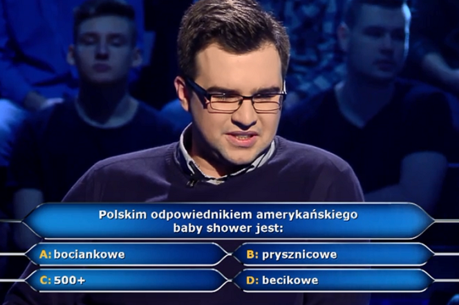 Baby shower - polski odpowiednik to...? Odpowiedź na pytanie z Milionerów